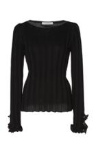 Philosophy Di Lorenzo Serafini Ruffle-accented Ribbed Cotton-knit Top