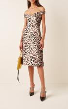 Prada Off-the-shoulder Gabardine Midi Dress Size: 36