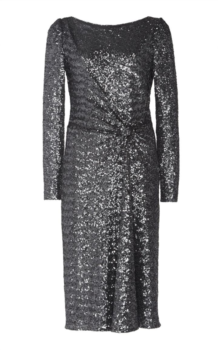 Jenny Packham Alisse Gathered Waist Sequin Dress
