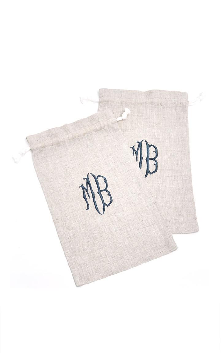 Julia B. Couture Linens Personalized Set Of 2 Shoe Bags