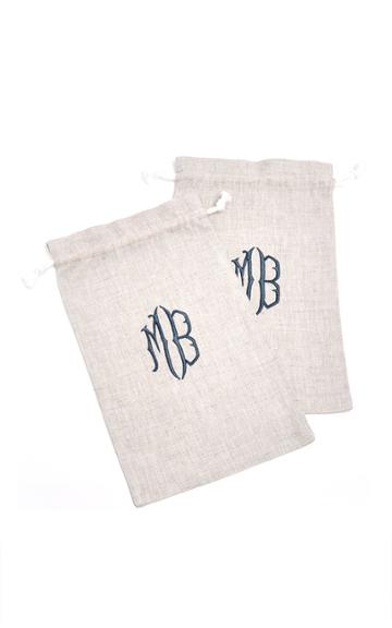 Julia B. Couture Linens Personalized Set Of 2 Shoe Bags