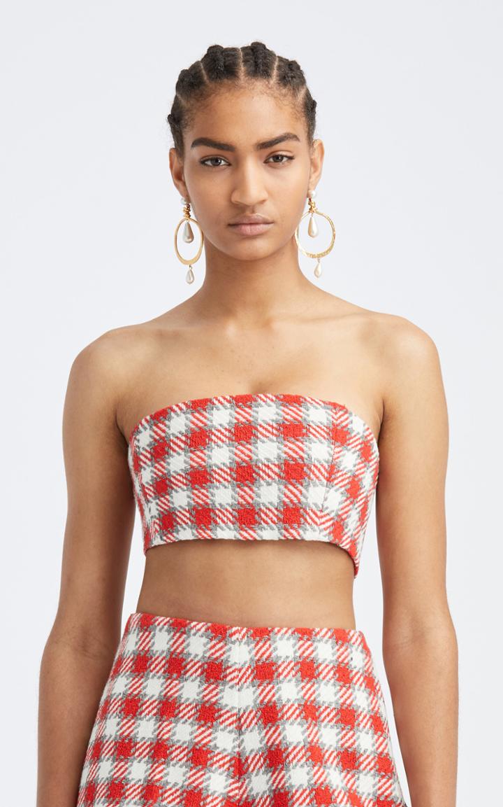 Moda Operandi Oscar De La Renta Strapless Crop Top