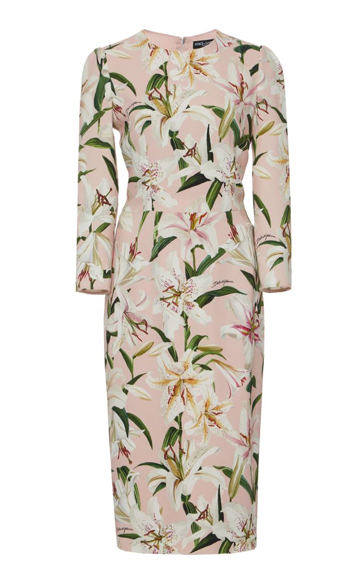 Dolce & Gabbana Floral-print Stretch-crepe Midi Dress
