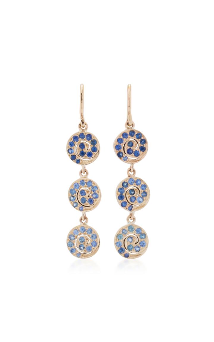 She Bee 10k Gold Sapphire Earrings