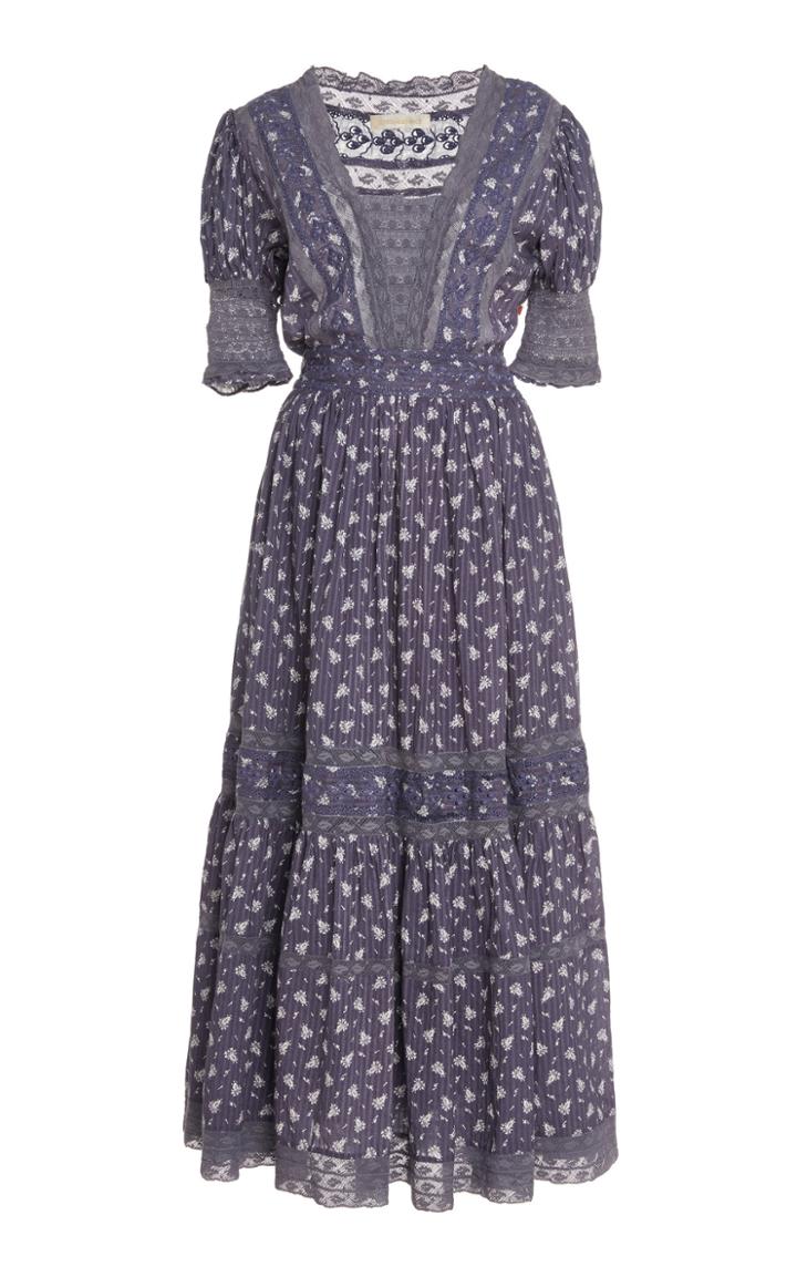 Loveshackfancy Ayla Printed Cotton Ruffle-trimmed Dress