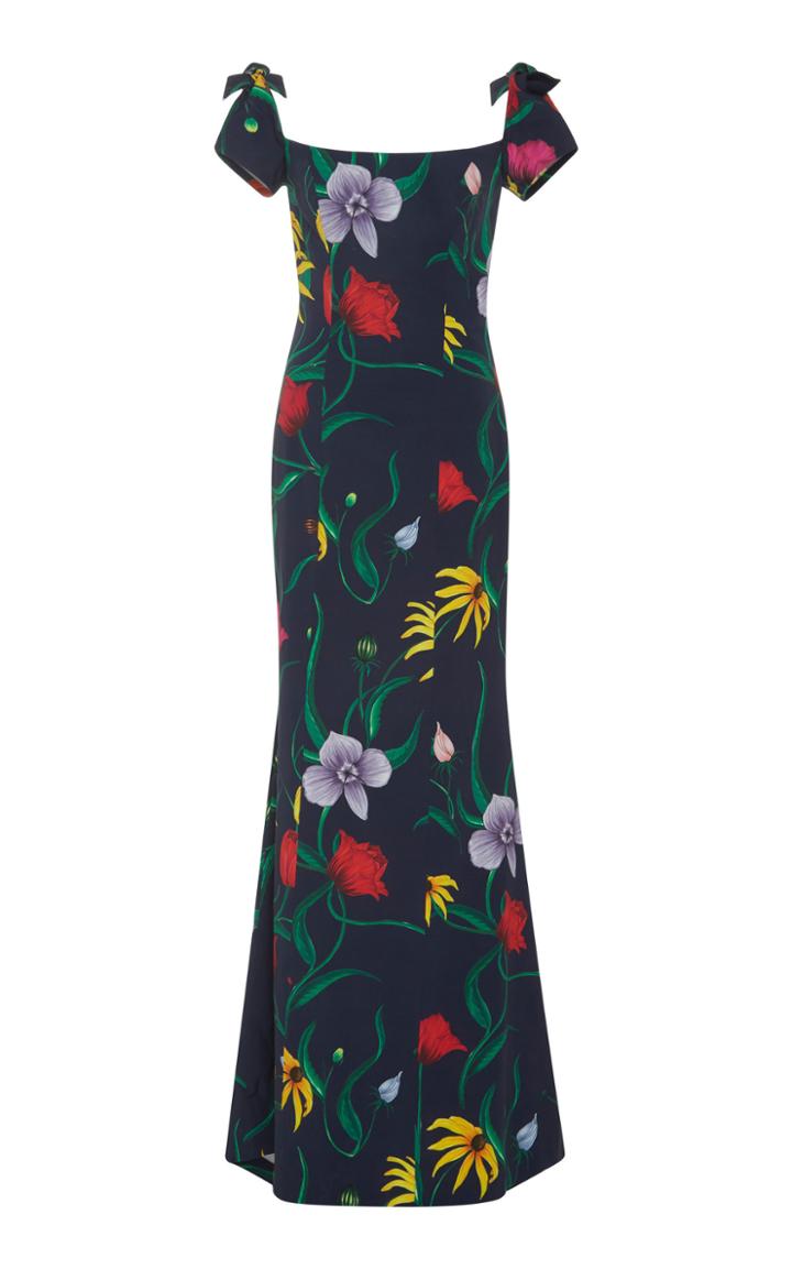 Carolina Herrera Off-the-shoulder Floral Cotton-blend Gown