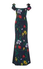 Carolina Herrera Off-the-shoulder Floral Cotton-blend Gown