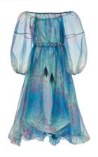 Moda Operandi Staud Fleur Printed Chiffon Midi Dress Size: Xs