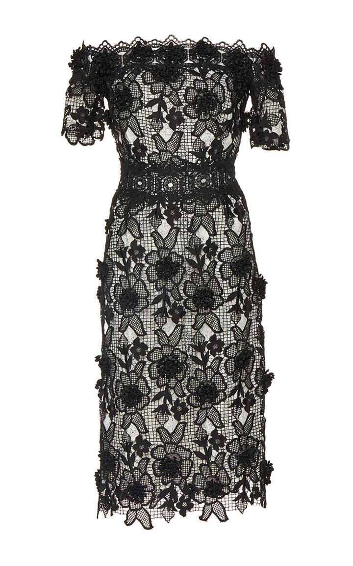 Costarellos Lace Off-the-shoulder Dress
