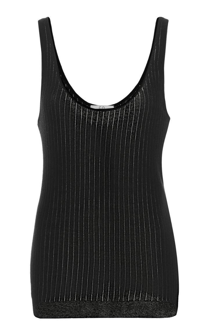 Moda Operandi Co Cotton Pointelle-knit Tank Size: M