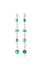 Suzanne Kalan One Of A Kind 18k Yellow Gold Emerald And Diamond Earrings