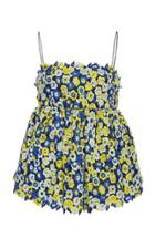 Cecilie Bahnsen Ruby Floral Macrame Peplum Top