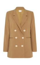 St. Agni Annya Cotton-linen Double-breasted Blazer