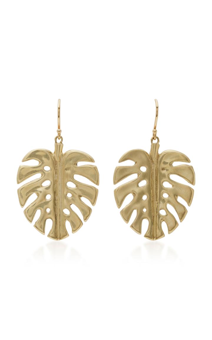 Annette Ferdinandsen 14k Gold Leaf Earrings