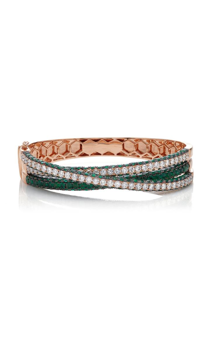 Shay Emerald And Diamond 3 Sided Orbit Bracelet