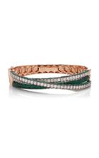 Shay Emerald And Diamond 3 Sided Orbit Bracelet