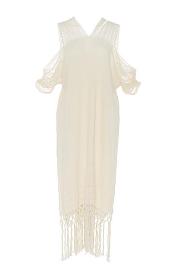 Caravana Tulum Scorpios Frayed Cold Shoulder Dress