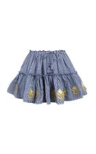 Innika Choo Midnight Gingham Tassel And Ruffle Skirt