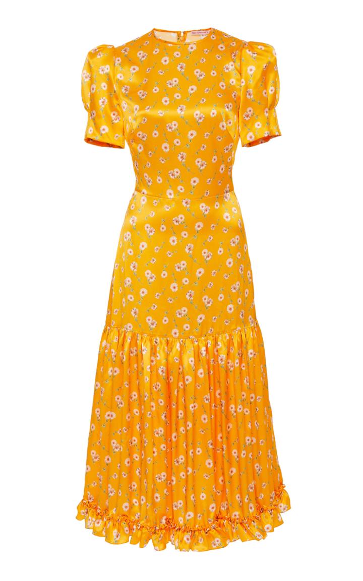 The Vampire's Wife Floral-print Silk-satin Midi Dress