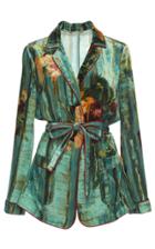 Alberta Ferretti Floral Velvet Blouse