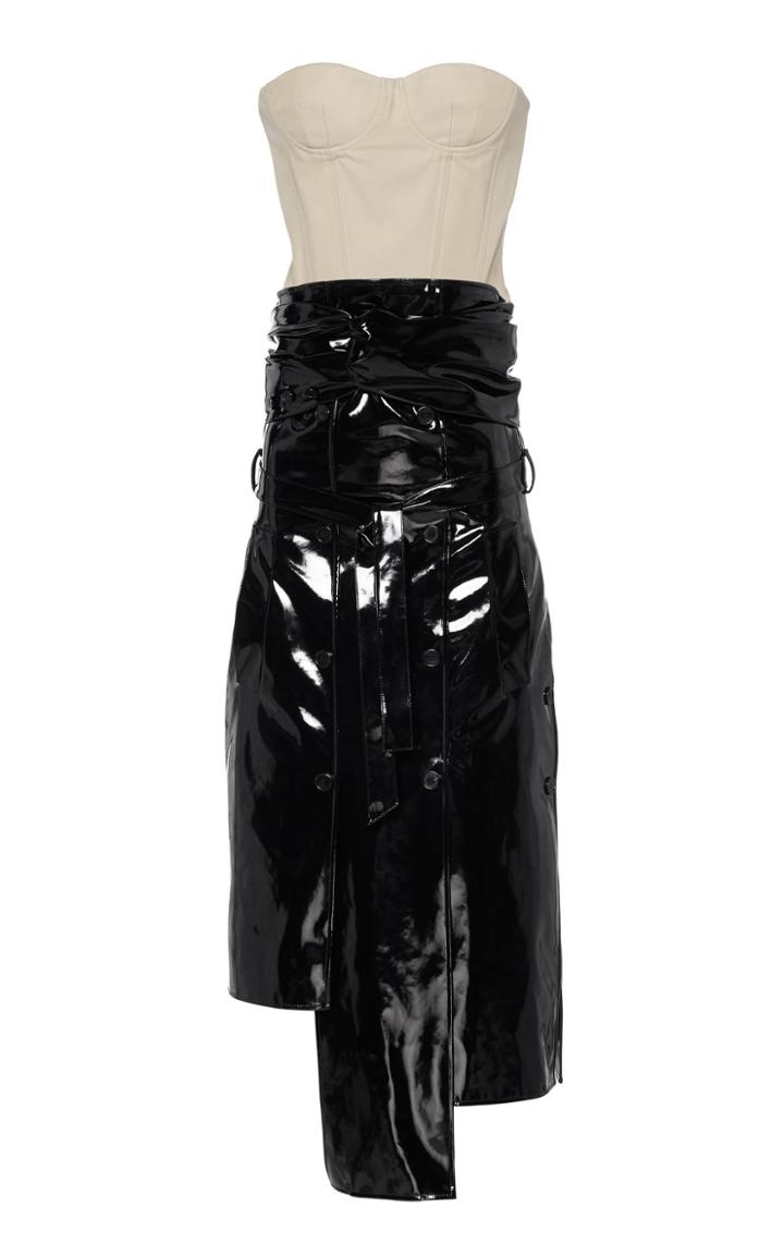 Moda Operandi Rokh Knot-detailed Strapless Vinyl Dress Size: 32