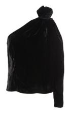 Vika Gazinskaya One-shoulder Knot-detail Velvet Top