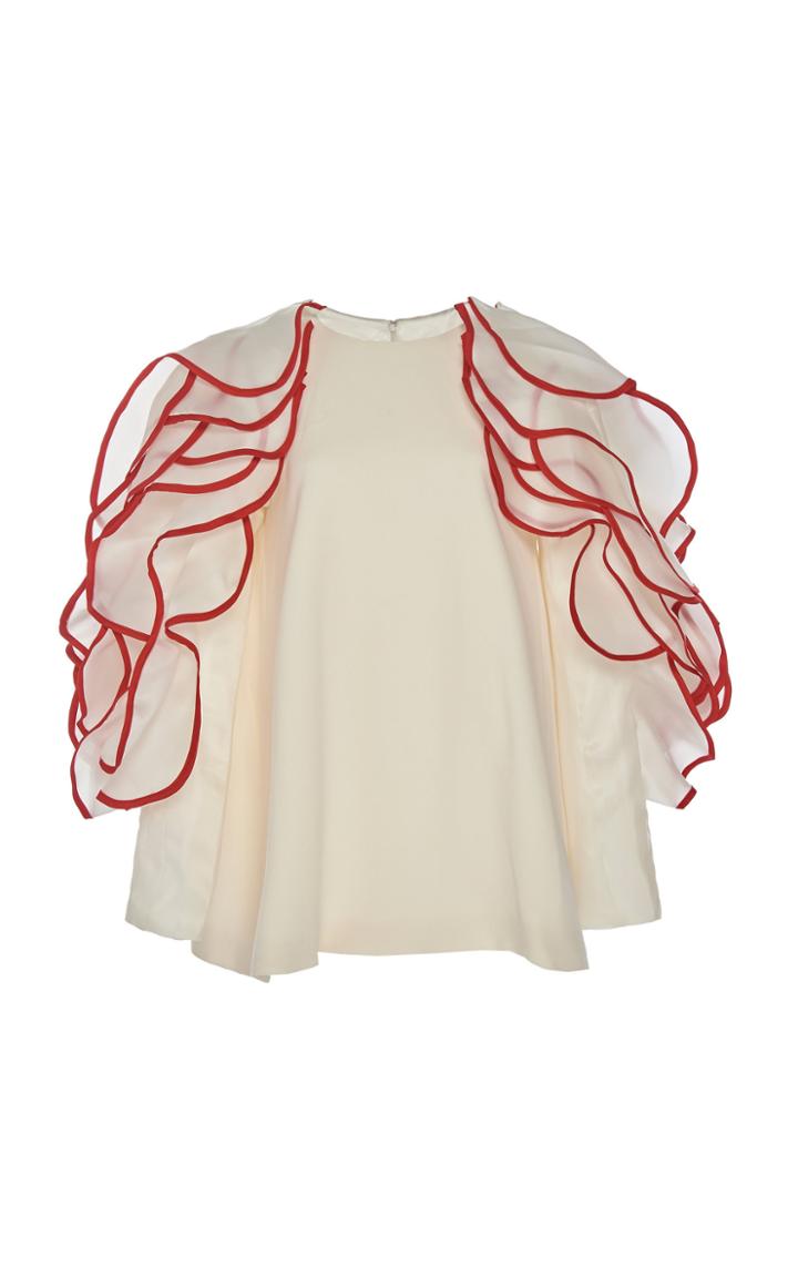 Leal Daccarett Delfina Ribbon-embellished Silk Organza Blouse