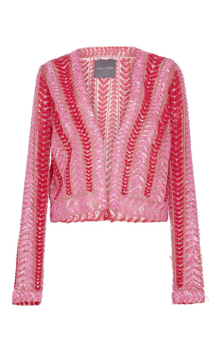 Monique Lhuillier Embellished Cropped Cardigan