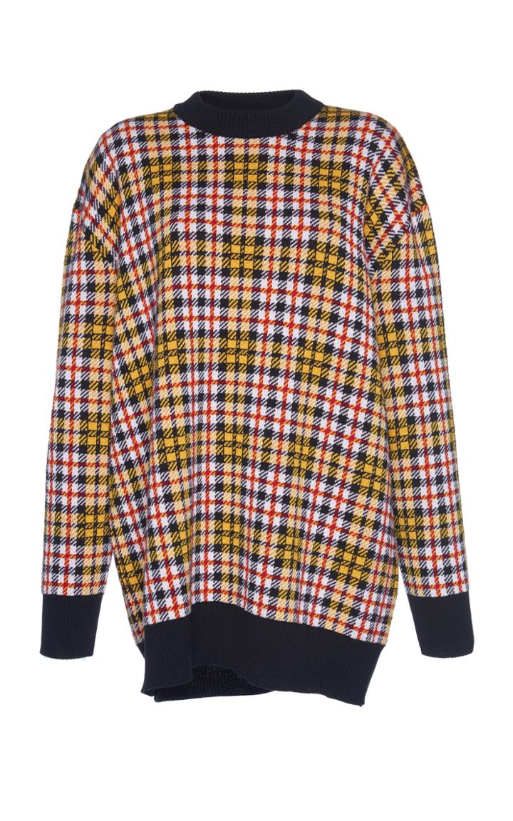 Msgm Oversized Plaid Sweater