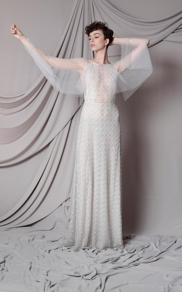 Moda Operandi Marco & Maria Tulle Cape Sleeve Dress