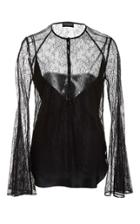 Oday Shakar French Lace Bell Sleeve Blouse