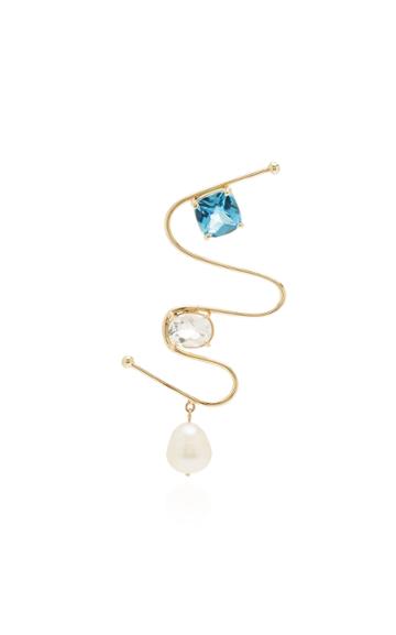 Carole Le Bris Perez Single Pearl And Topaz Earring