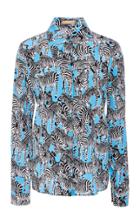 Michael Kors Collection Zebra-print Silk Crepe De Chine Shirt