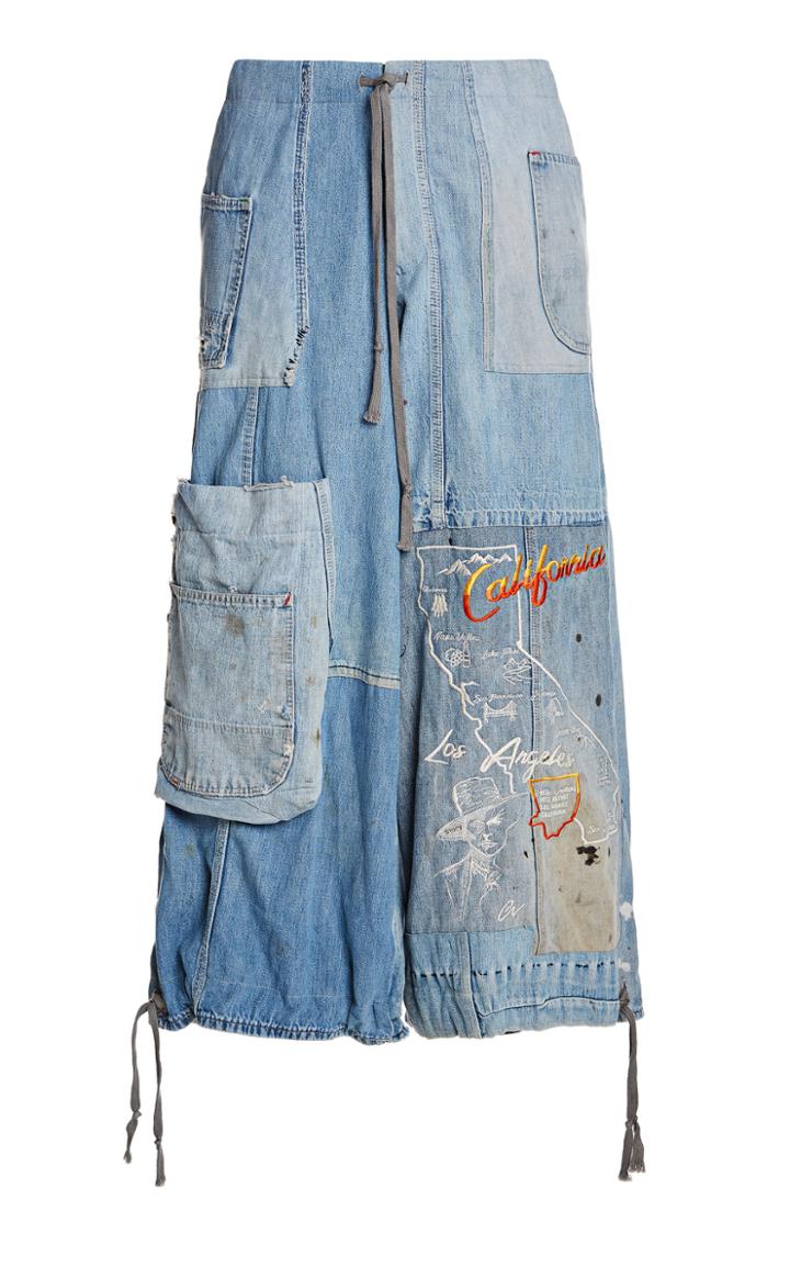 Moda Operandi Greg Lauren Denim Scrapwork Wide Leg Lounge Pants