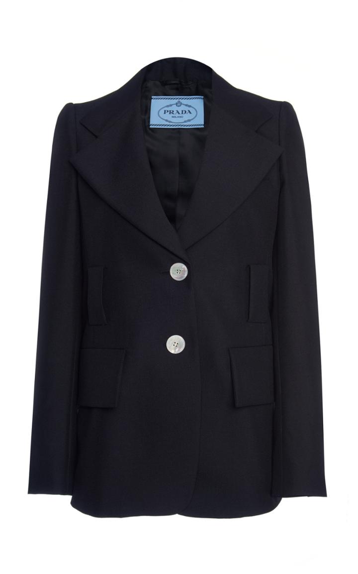 Moda Operandi Prada Single-breasted Mohair Wool Blazer Size: 42