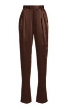 Lapointe Double-faced Satin High-waisted Pleated Trousers