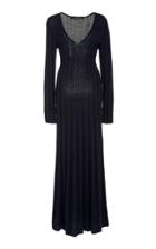 Cdric Charlier Ribbed Pleated Wool Maxi Dress