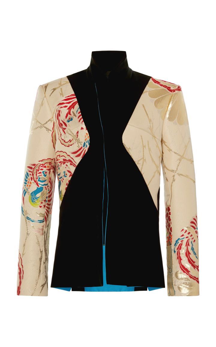 Moda Operandi Haider Ackermann Foldover Printed Cady Blazer Size: 34
