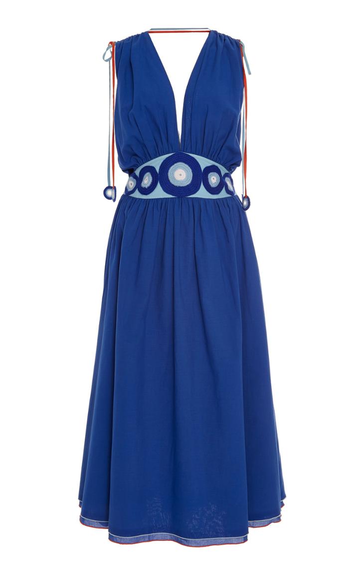 My Beachy Side Belted Cotton Midi Dress