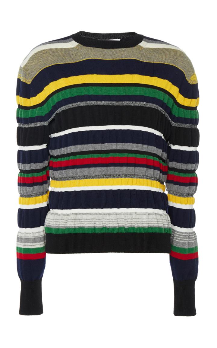 Jw Anderson Multi Colour Stripe Ruched Jumper