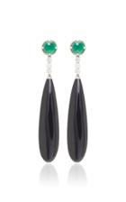 Moda Operandi Mcteigue & Mcclelland Emerald And Black Jade Drop Earrings