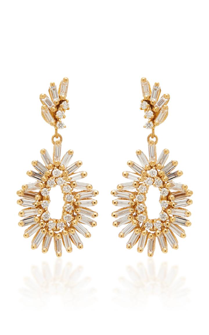 Suzanne Kalan 18k White Gold And Diamond Pear-shaped Drop Earrings
