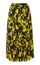 Rochas Floral Pleated Midi Skirt