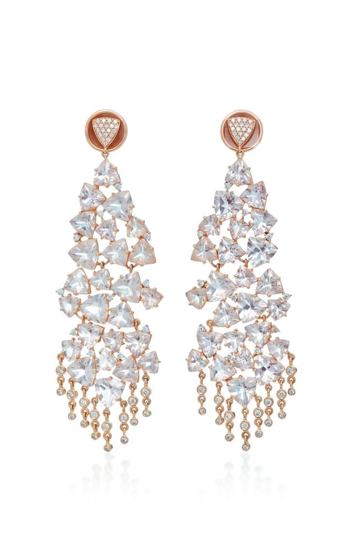 Hueb Trillian 18k Gold Diamond And Aquamarine Earrings
