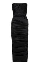 Alex Perry Alexis Strapless Snake-effect Satin Midi Dress