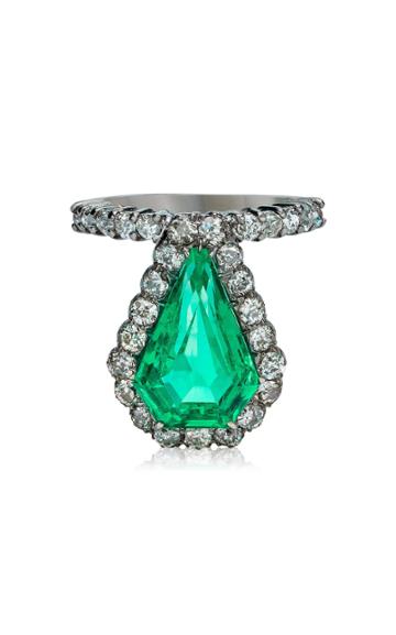 Mindi Mond Emerald Shield Diamond Ring