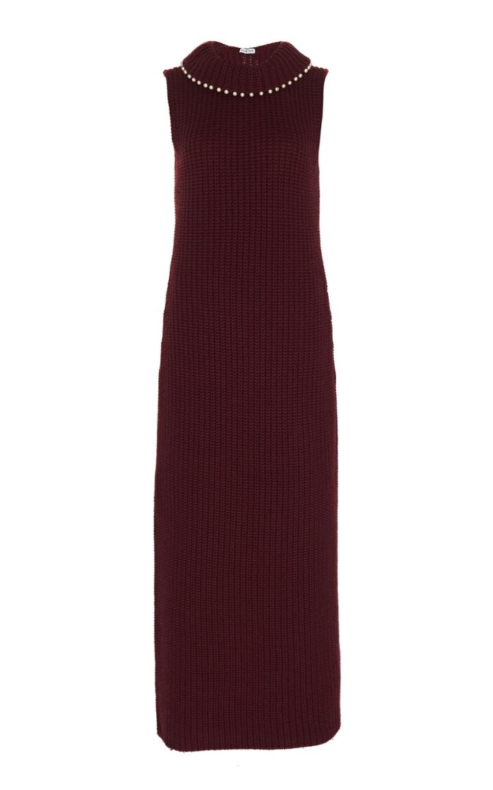 Loewe Pearl Neckline Sleeveless Knit Dress