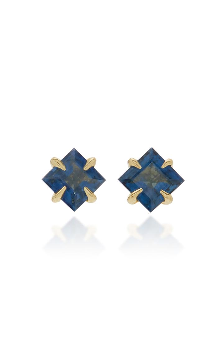 Ila Primary Princess 14k Gold Blue Sapphire Earrings