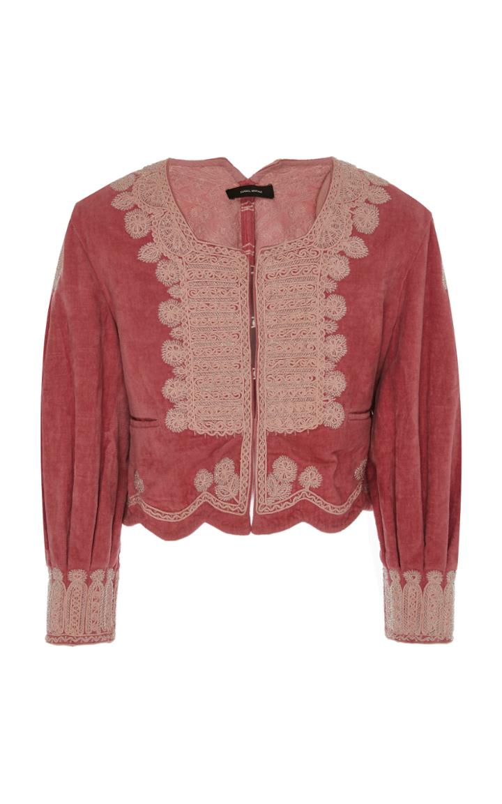Isabel Marant Amita Embroidered Cotton Velvet Jacket