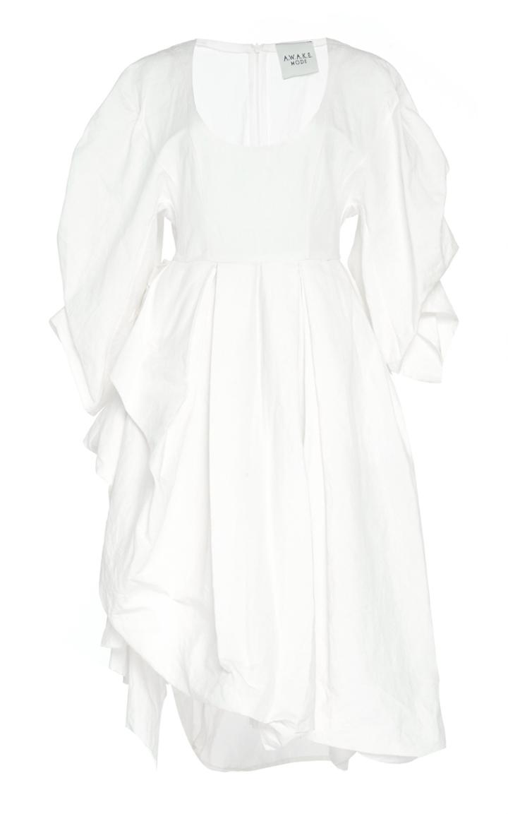 A.w.a.k.e. Gathered Scoop Neck Midi Dress
